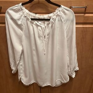 Velvet white blouse